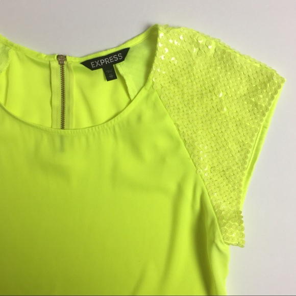 lime green sequin top